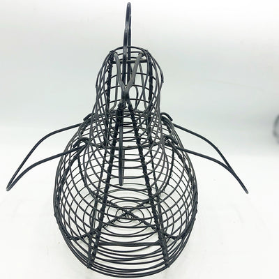 💙 Farmhouse Chicken Shaped Black Wire Basket