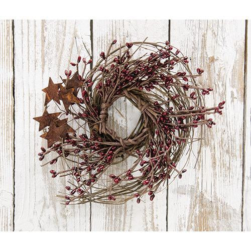 Burgundy Pip Berries & Star Twig 8" Wreath
