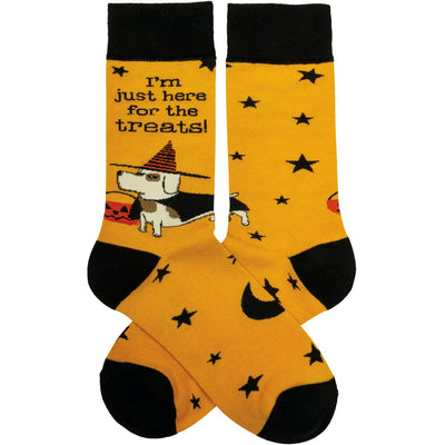 💙 I'm Just Here For The Treats Dog Halloween Fun Socks