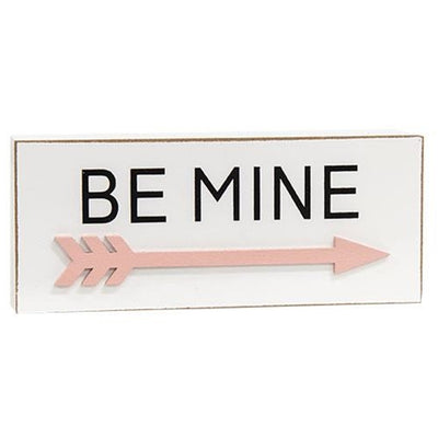Be Mine Arrow 7" Small Valentine's Day Wood Block Sign