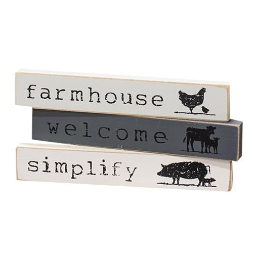 💙 Set of 3 Farmhouse Animals Mini Sticks