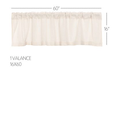Burlap Antique White Valance 16'' x 60''