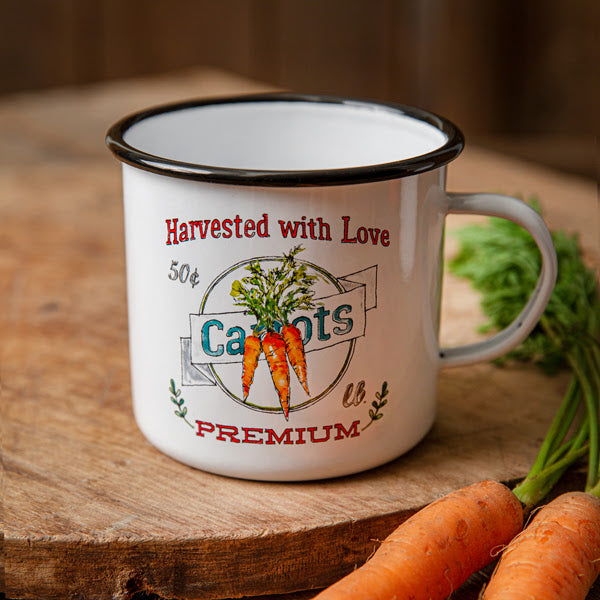 Harvest With Love Premium Carrots Enamelware Mug