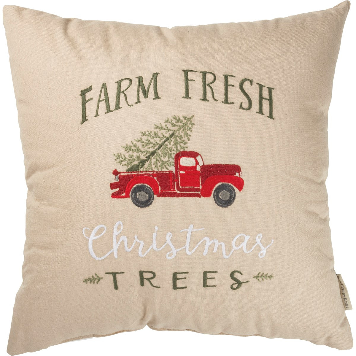 Farm Fresh Christmas Trees 18" Holiday Truck Pillow