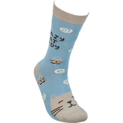 🔥 💙 Crazy Cat Lady Swirls Unisex Fun Socks