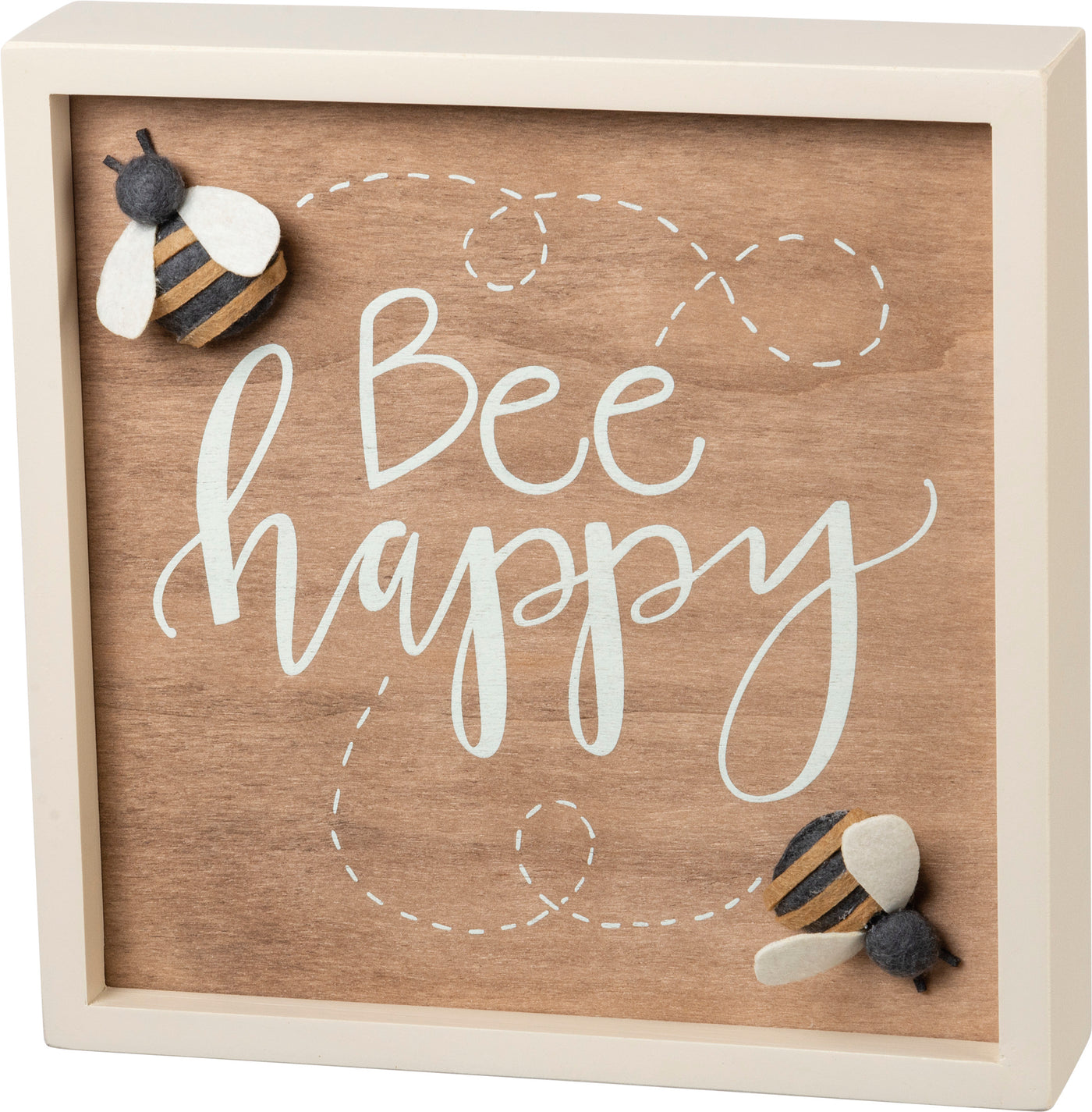 Bee Happy Buzzing Bees Inset Box Sign