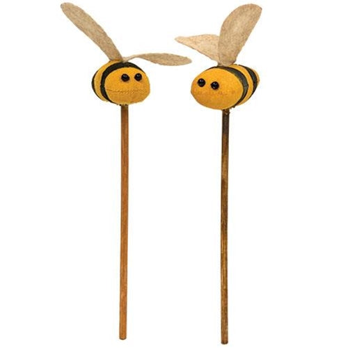 Set of 2 Bumblebee Whimsical Fabric Picks