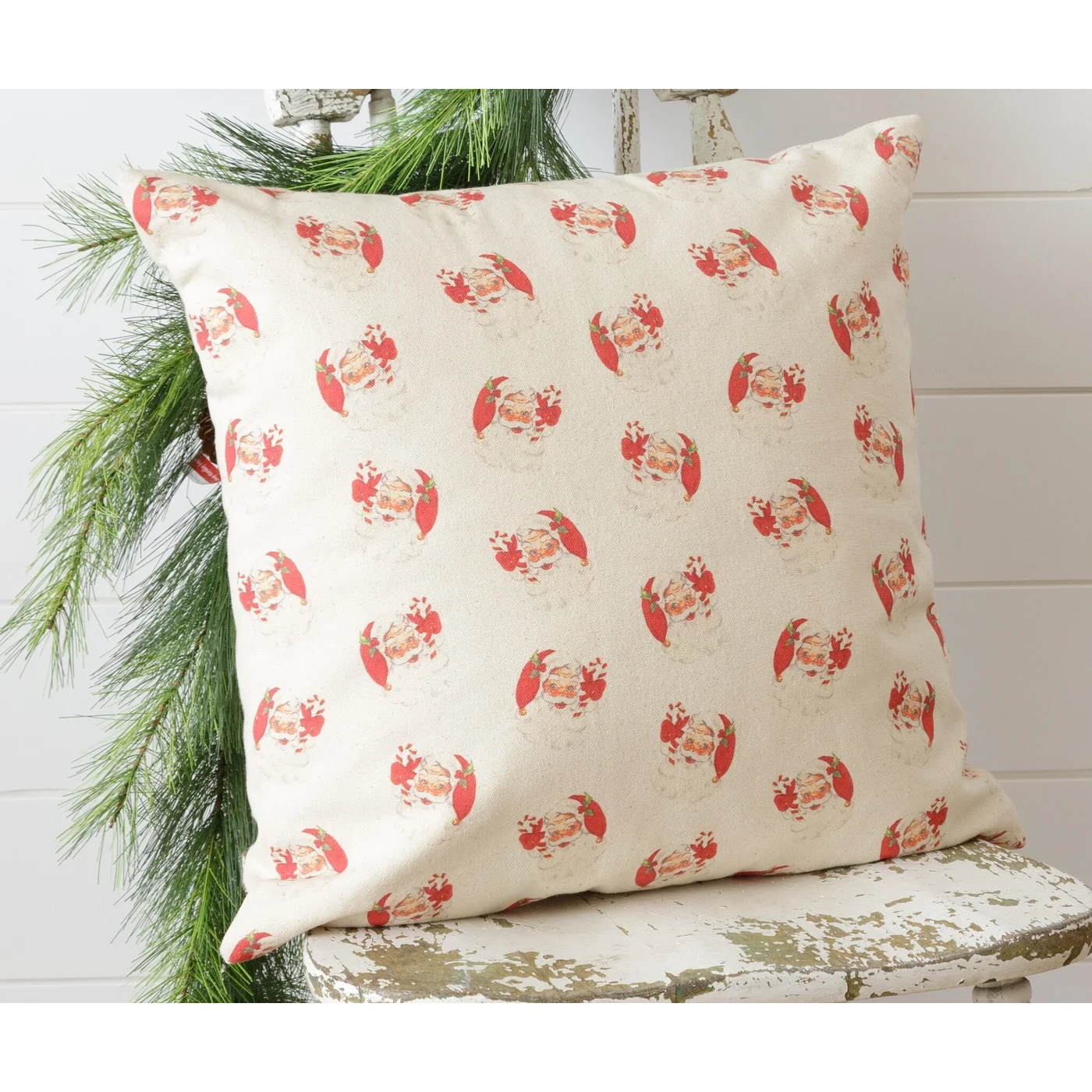 Retro Santa Claus 18" Reversible Christmas Pillow