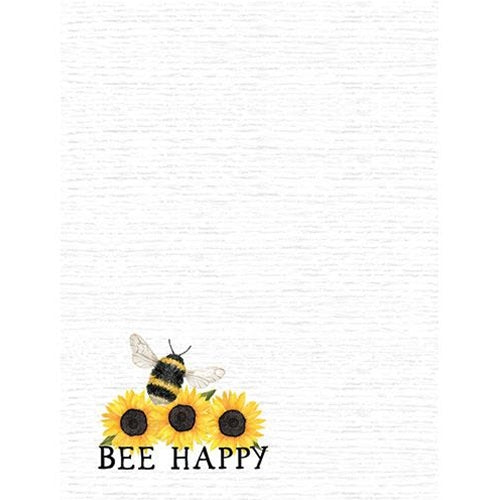 Bee Happy Sunflowers Mini Notepad With Magnet