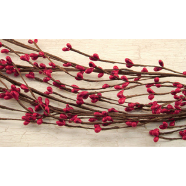 💙 Red Pip Berries Wispy 4 ft Faux Garland