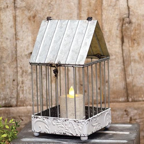 Cottage Chic Ornate Bird House Lantern
