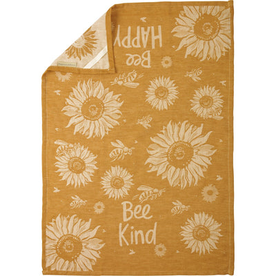 💙 Bee Kind Sunflower Jacquard Kitchen Towel