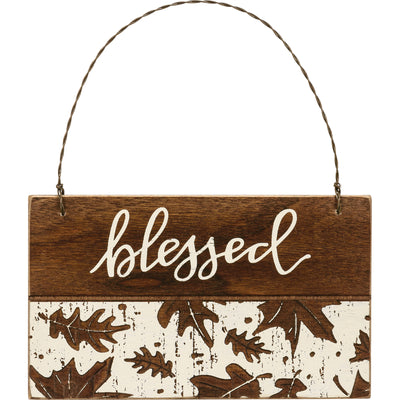 Surprise Me Sale 🤭 Blessed Fall Leaves Wooden Ornament Hanger