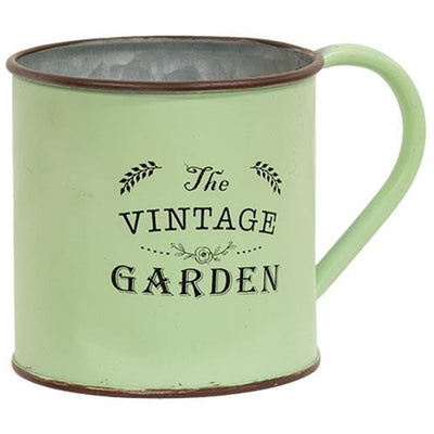 Green Metal Vintage Garden Mug