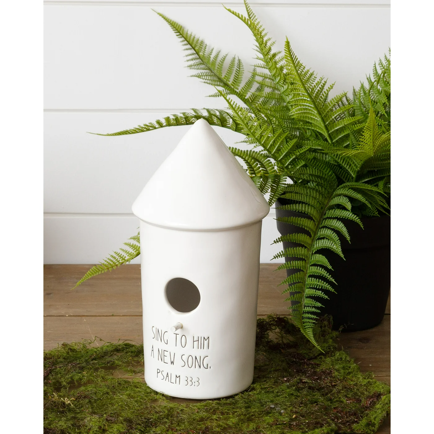Ceramic Birdhouse Sing To Him A New Song Psalm 3:33