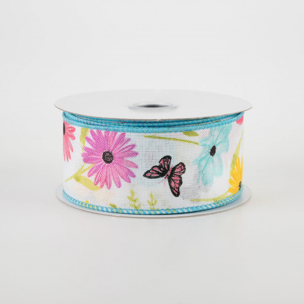 Wildflowers and Butterflies Ribbon 1.5" x 10 yards