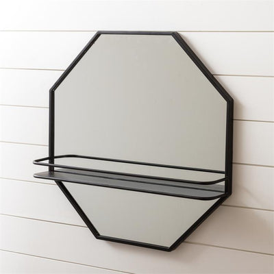 Octagon Wall Mirror With Shelf