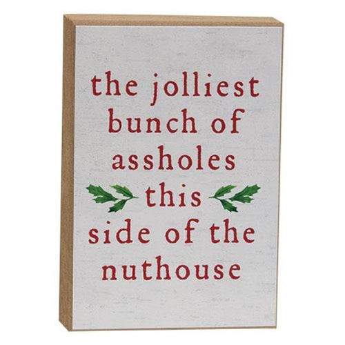 Jolliest Bunch Mini Christmas Sign Block