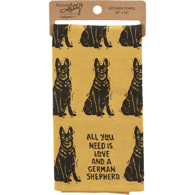 💙 All You Need Is Love And A Shepherd Dog Kitchen Towel