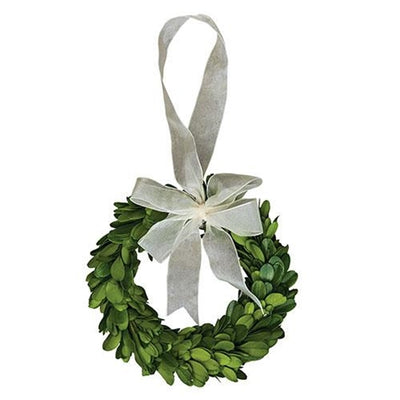 Boxwood 6" Hanging Wreath Ring with Ribbon