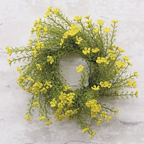 💙 Small Yellow Astilbe 9" Small Faux Wreath