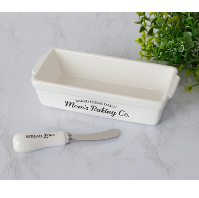 Mom's Baking Co Butter Dish With Knife