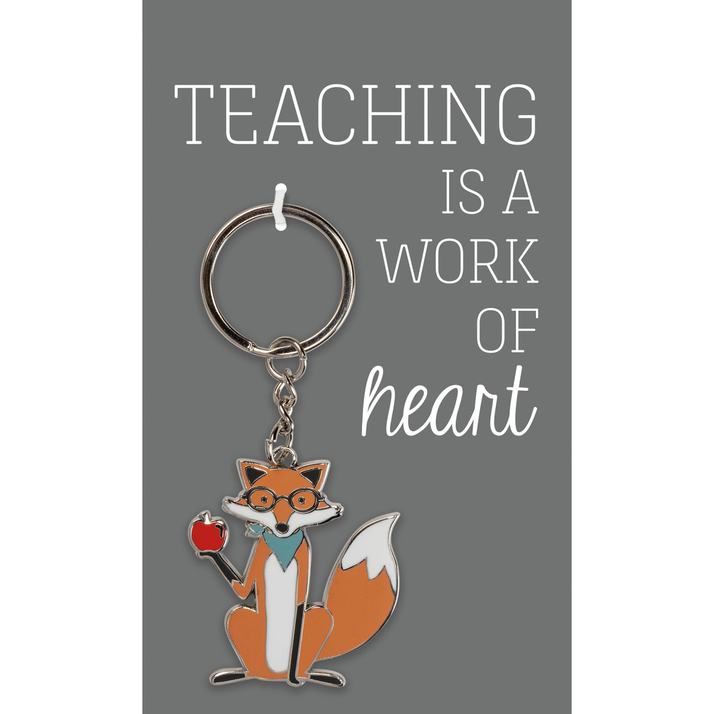Teaching is a Work Of Heart Fox with Apple Keychain