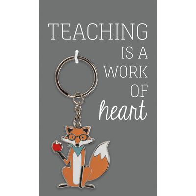Teaching is a Work Of Heart Fox with Apple Keychain