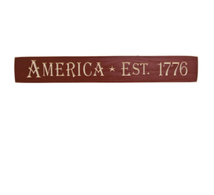 America 1776 Engraved 24" L Wooden Sign