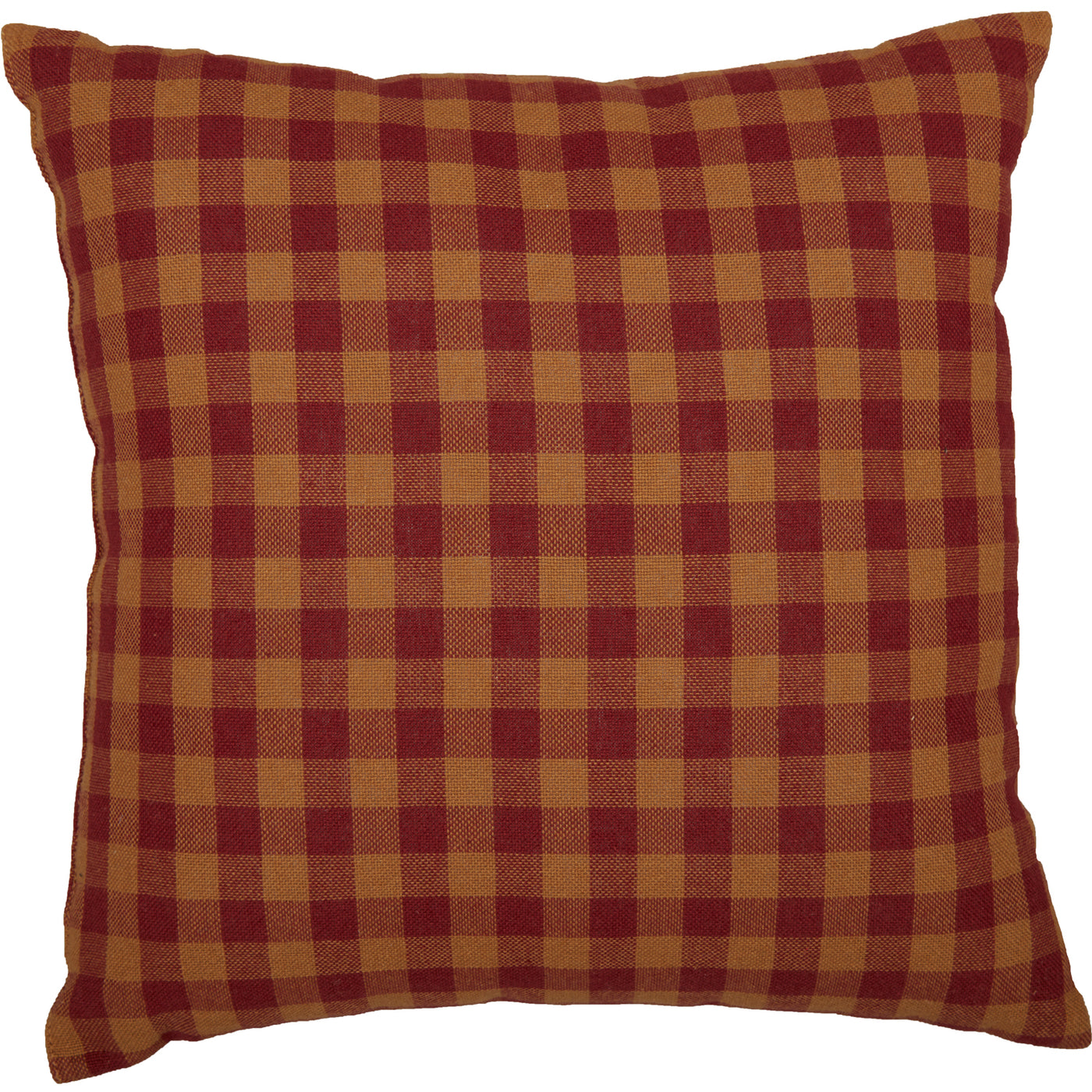 Burgundy Check Fabric 16" Throw Pillow