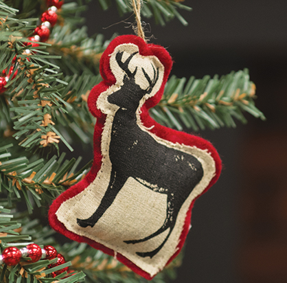 💙 Retro Printed Felt Reindeer Ornament