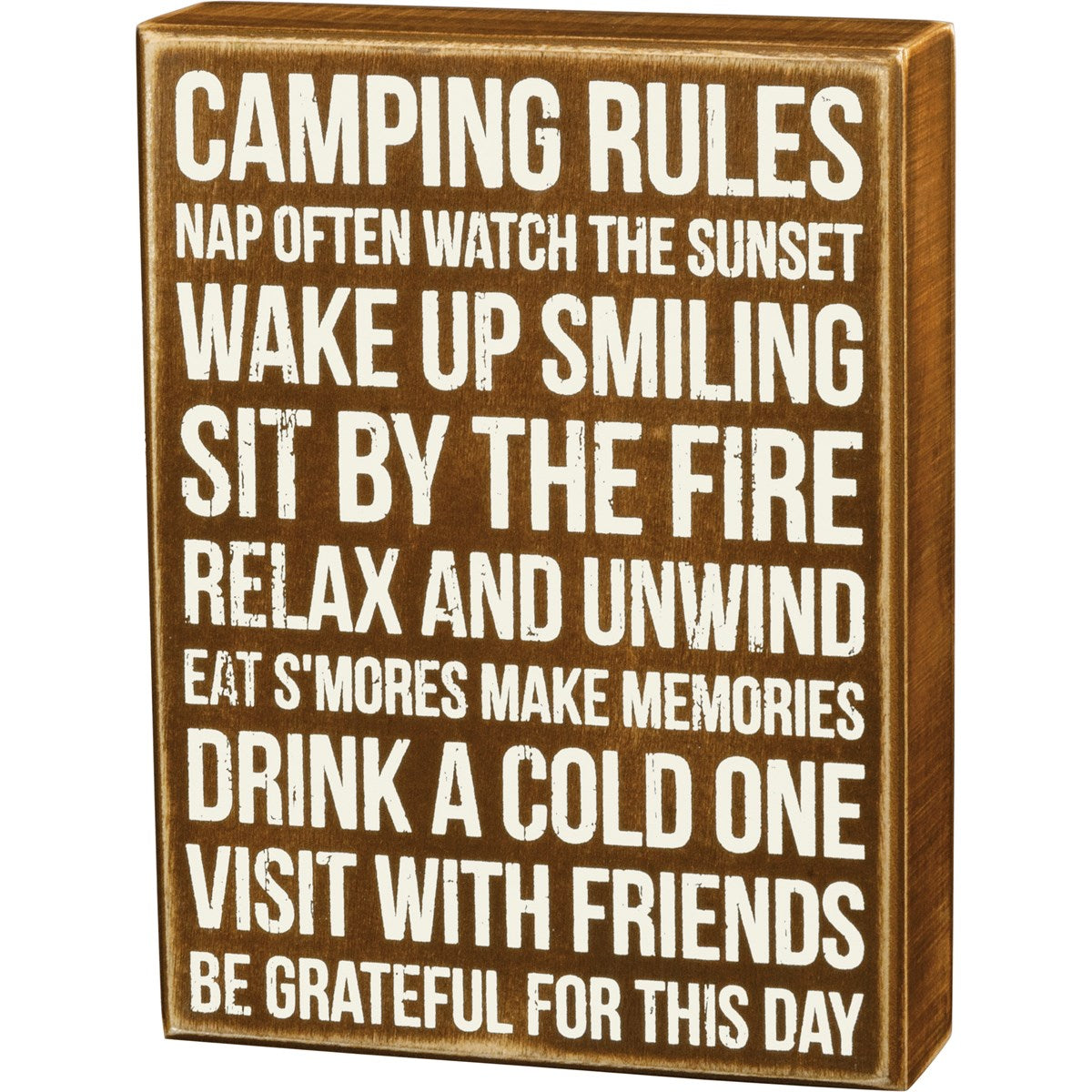 Camping Rules 8" Box Sign