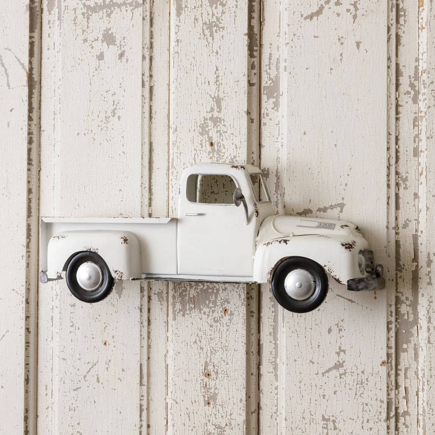 Antique Style White Truck Wall Shelf