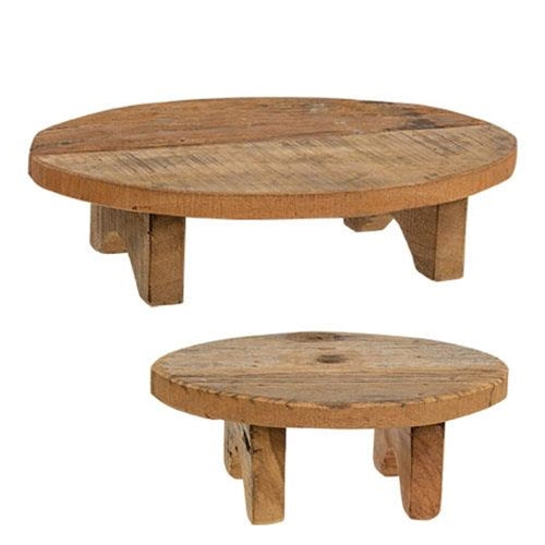 Set of 2 Reclaimed Wooden Display Risers