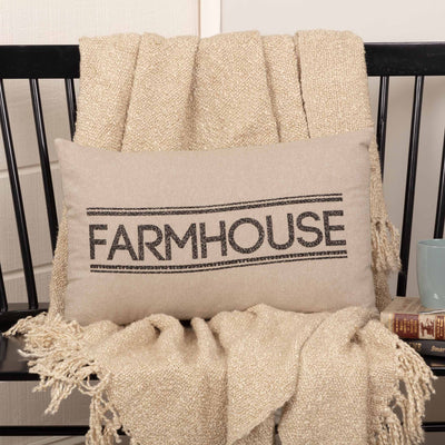 Sawyer Mill Charcoal Farmhouse Pillow 14'' x 22''