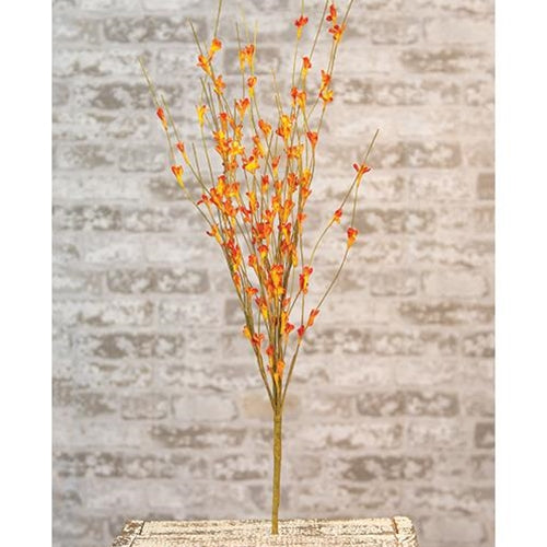 💙 Wispy Orange Buds Flower 21" Bush Spray