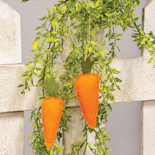 💙 Duo Orange Carrots Felt Ornament