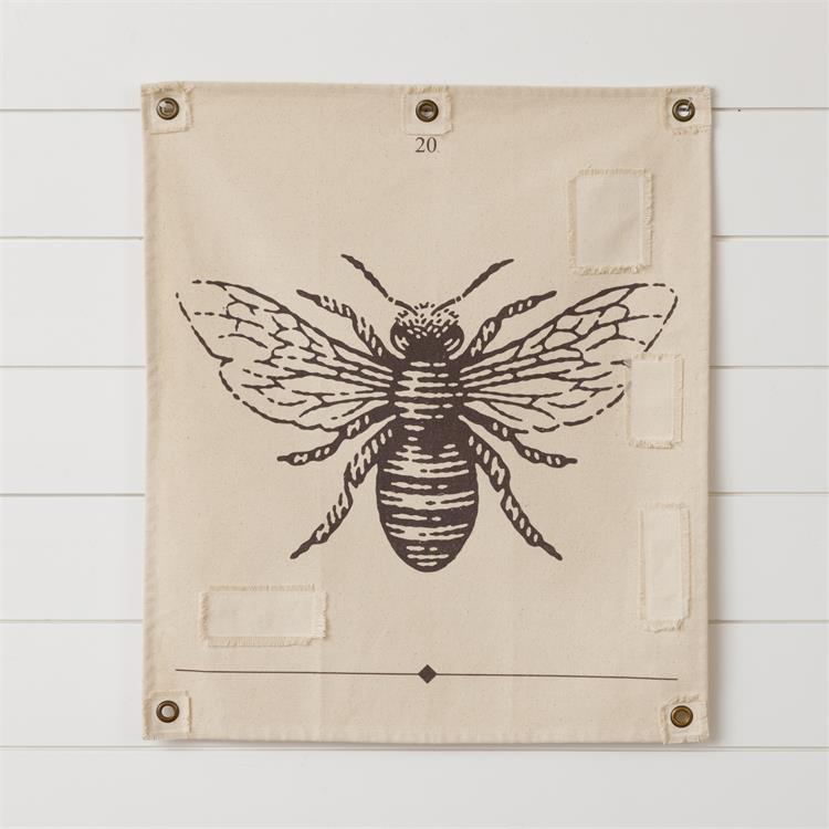 Bee Illustration Canvas Wall Hanging