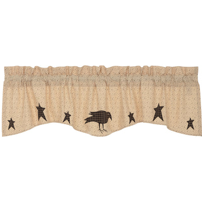 Kettle Grove Applique Crow and Star Valance 16'' x 60''