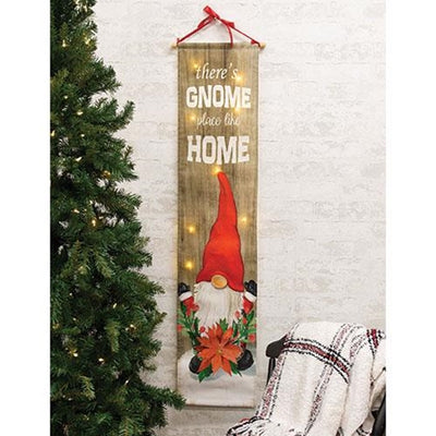 Gnome Place Like Home Banner With LED Lights