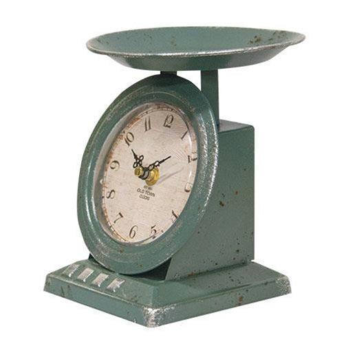 Vintage-Style Blue Old Town Scale Clock