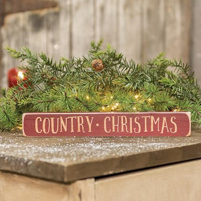 Country Christmas 12" Wooden Engraved Block