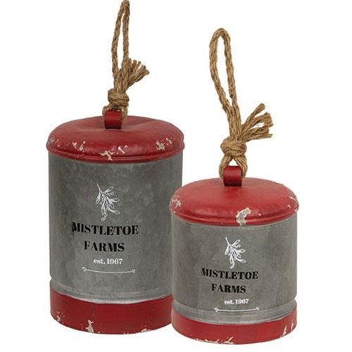 Set of 2 Mistletoe Farms Distressed Decorative Bells