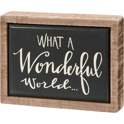 What A Wonderful World Mini Box Sign