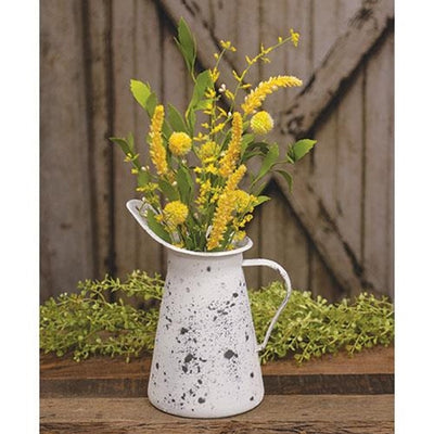Yellow Thistle Ball and Heather 20" Faux Floral Spray