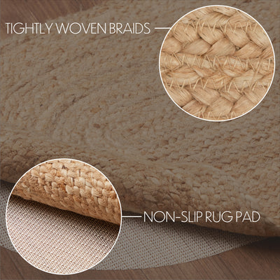 Natural Jute Rug Oval with Pad 20'' x 30''