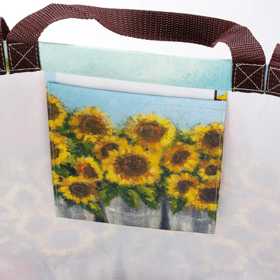 Sunflower Red Truck Large Market Shopping Tote