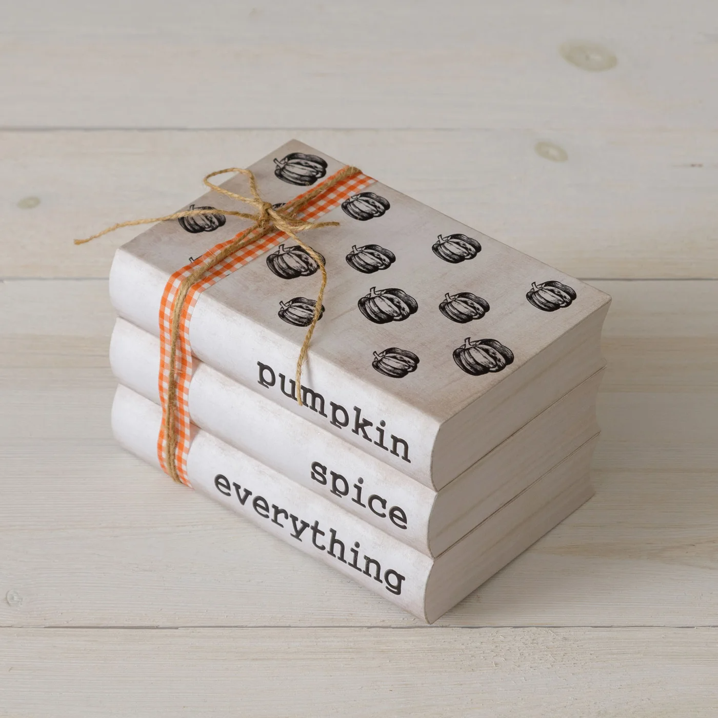 Pumpkin Spice Everything Stacked Books Decoration