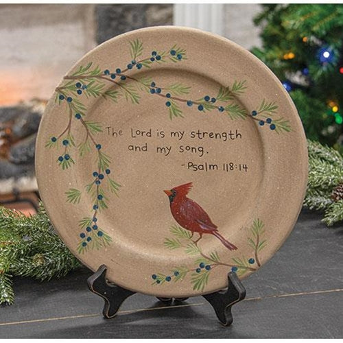 The Lord is My Strength Decorative Cardinal Plate
