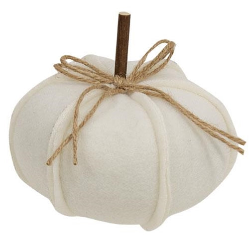 White Pumpkin Fleece Stuffed 4.75" Fall Decor